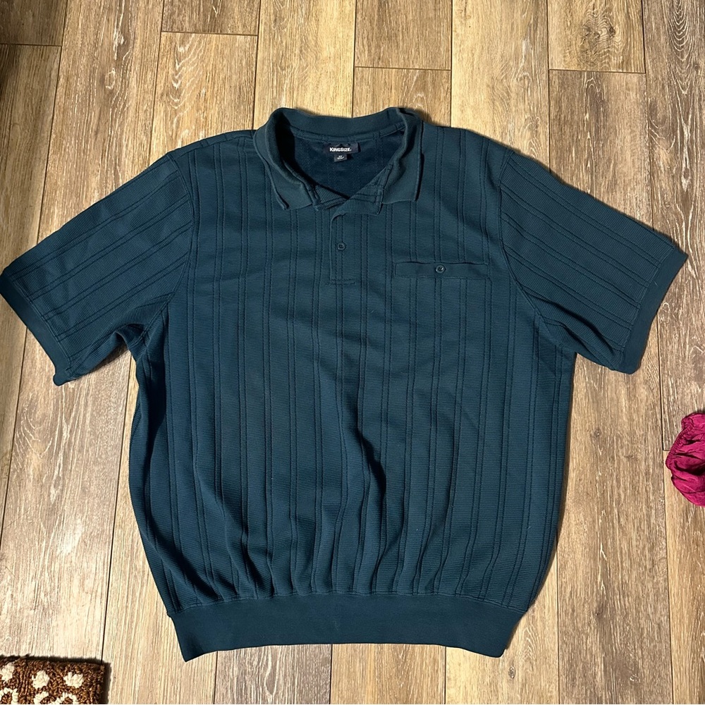 Men's King Size Blue Green Polo Shirt